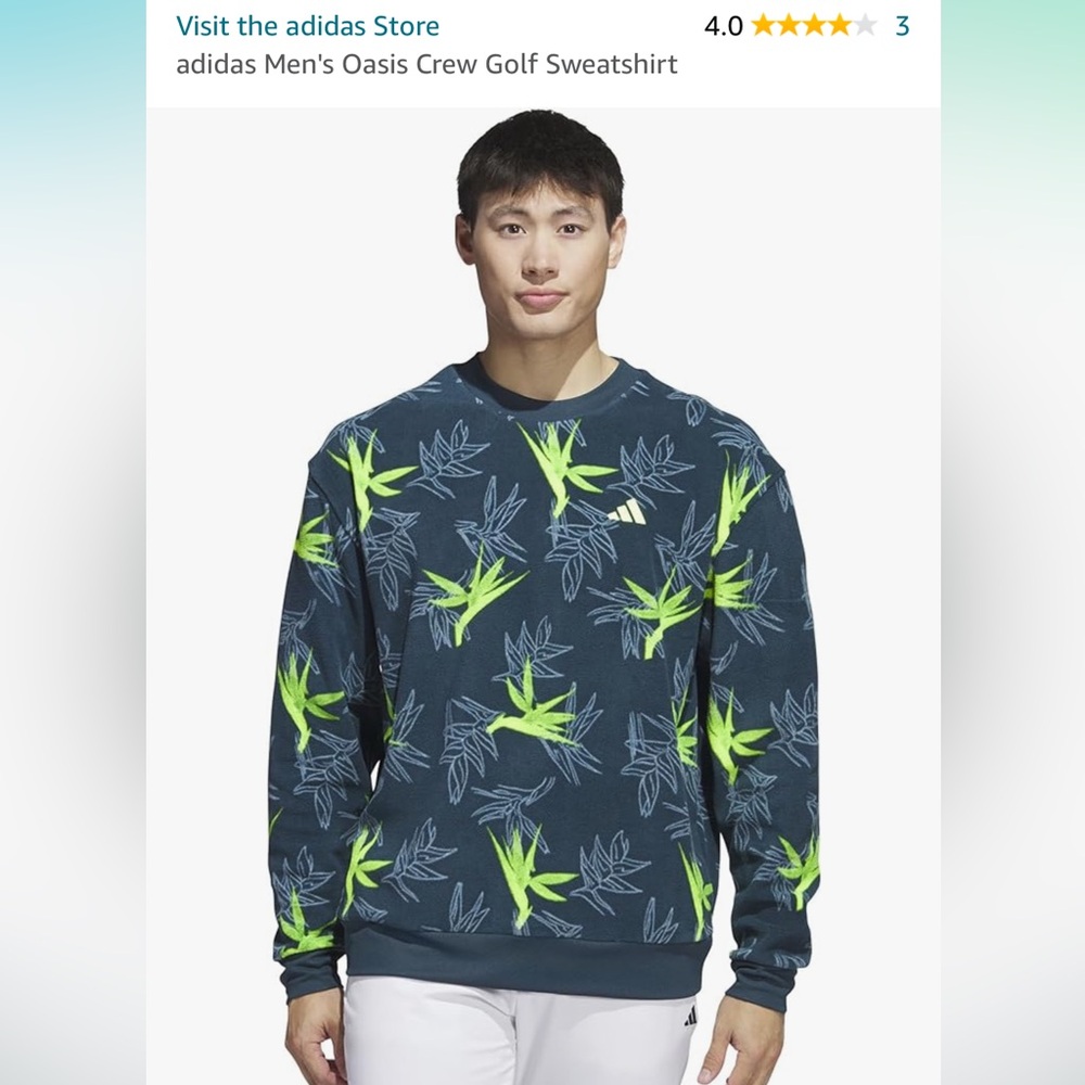 ⛳️ New Adidas Men's Oasis Crew Golf Sweatshirt